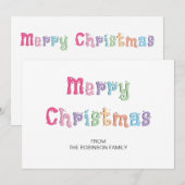 Leuke Multicolor Merry Christmas Holiday Kaart (Voorkant / Achterkant)