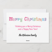 Leuke Multicolor Merry Christmas Holiday Kaart (Achterkant)