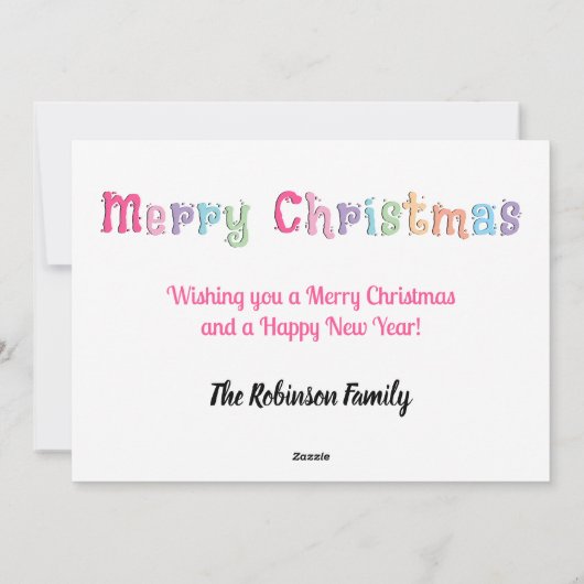 Leuke Multicolor Merry Christmas Holiday Kaart (Achterkant)