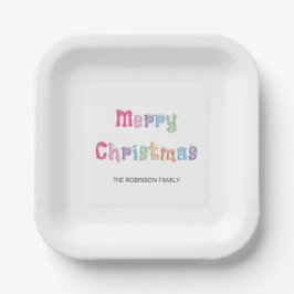 Leuke Multicolor Merry Christmas Paper Borden Papieren Bordje