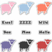 Leuke Multicolor Sheep Sticker Pack (Voorkant)