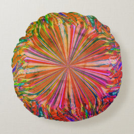 Leuke Multicolour Rainbow Art van Heva Weva Rond Kussen