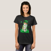 Leuke Munchkin Kat St Patrick S Dag Ierse Klaver T-shirt (Voorkant volledig)