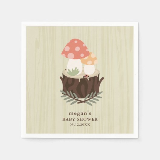 Leuke Mushroom Baby shower servet (Voorkant)