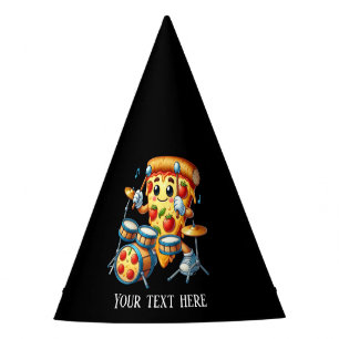 Leuke muziek dans pizza feestje voeg tekst toe feesthoedjes