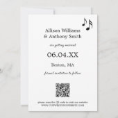 Leuke Muziek Zwart-wit foto Save the Date Aankondiging (Achterkant)