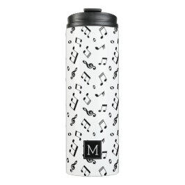 Leuke Muzieknoten Patroon Monogram Thermosbeker
