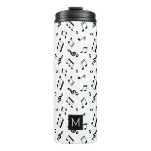 Leuke Muzieknoten Patroon Monogram Thermosbeker