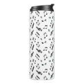 Leuke Muzieknoten Patroon Monogram Thermosbeker (Gedraaid links)