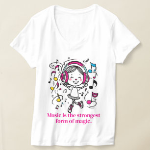Leuke muzikale grafische T-shirt