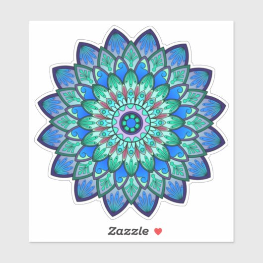 Leuke mystieke blauwe mandala sticker (Vel)
