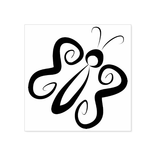 Leuke 'n krullende vlinder rubberstempel (Afrduk)