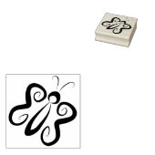 Leuke 'n krullende vlinder rubberstempel (Gestempeld)
