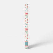 Leuke naam Bloemen Inspirivity Custom Roze Samsung Galaxy Hoesje (Linkerkant)