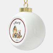 Leuke naam kerst Teddy Keramische Bal Ornament (Rechts)