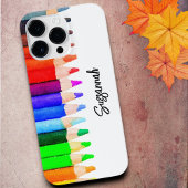 Leuke naam kleurpotloden in waterverf op maat iPhone 15 case