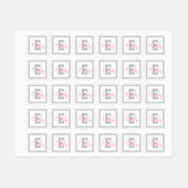 Leuke naam & Monogram | Lichtgrijze & roze kleding Labels (Vel)