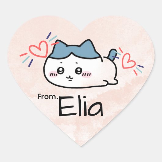 leuke naamstickers valentijn hart sticker (Voorkant)
