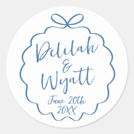 Leuke namen trouwdatum gunst envelop ronde sticker