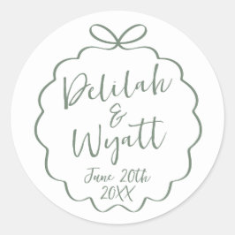 Leuke namen trouwdatum gunst envelop ronde sticker
