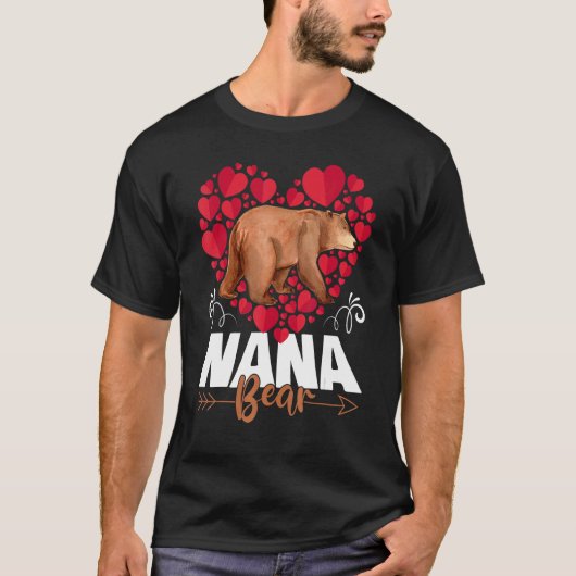Leuke Nana Beer hart oma happy Moederdag W T-shirt (Voorkant)