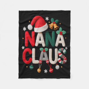 Leuke Nana Claus Kerstman Oma Familie Matching Fleece Deken