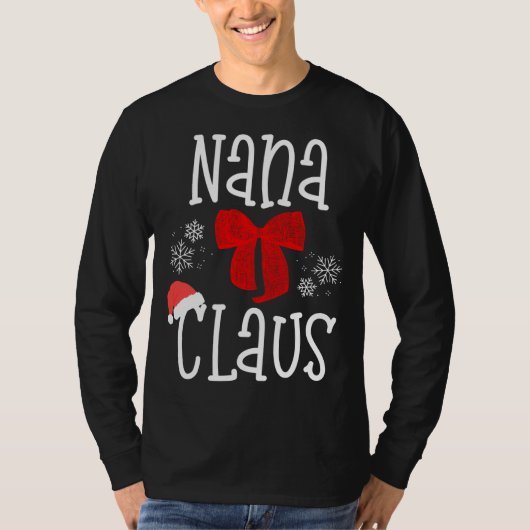 Leuke Nana Claus Santa Oma Kerstmis Pyjama Fam T-shirt (Voorkant)