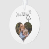 Leuke Nana Leven Grootmoeder Foto Hart Cadeau Ornament (voorkant)