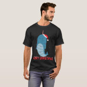 Leuke narwhal kerstboom verlichting t-shirt (Voorkant volledig)