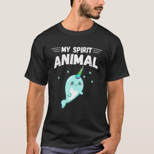 Leuke Narwhal Mijn Geest Dier Gelukkig voor Narwha T-shirt (Voorkant)