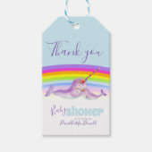 Leuke narwhal moeder en baby regenboog baby shower cadeaulabel (Voorkant)
