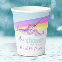 Leuke narwhal moeder en baby regenboog baby shower