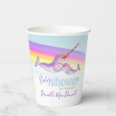 Leuke narwhal moeder en baby regenboog baby shower papieren bekers (Achterkant)