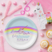 Leuke narwhal moeder en baby regenboog baby shower papieren bordje (Feest)