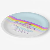 Leuke narwhal moeder en baby regenboog baby shower papieren bordje (Gekanteld)