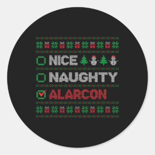 Leuke Naughty Alarcon kerstlijst lelijk Ronde Sticker