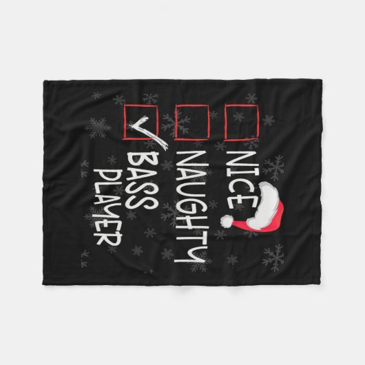 Leuke Naughty B Gitaar Speler Lijst Kerstman Fleece Deken (Voorkant (Horizontaal))