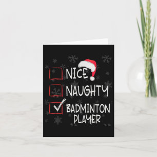 Leuke Naughty Badminton Spelerslijst Kerstman Kaart