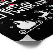 Leuke Naughty Baton Twirler Majorette Kerstlijst Poster (Hoek)