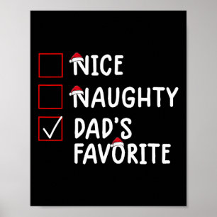 Leuke Naughty Dad's favoriete Schattigee kerst Poster