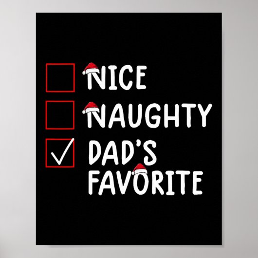 Leuke Naughty Dad's favoriete Schattigee kerst Poster (Voorkant)