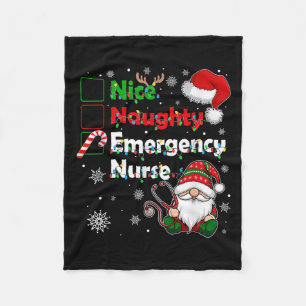 Leuke Naughty Emergency Nurse Christmas Gnome fami Fleece Deken