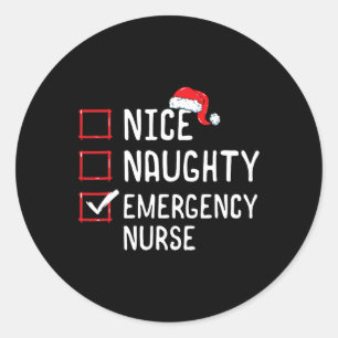 Leuke Naughty Emergency Nurse Kerstlijst Er XMA Ronde Sticker