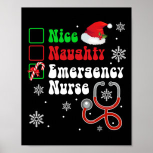 Leuke Naughty Emergency Nurse List Kerstman Poster