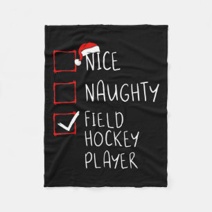 Leuke Naughty Field Hockey Spelerslijst Christmas Fleece Deken