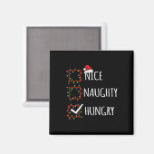 Leuke Naughty Hungry Kerstlijst Kerstman Fun Magneet (Voorkant / Achterkant)