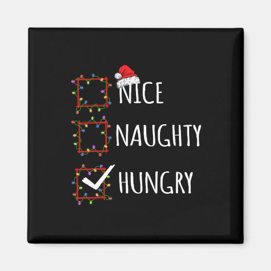 Leuke Naughty Hungry Kerstlijst Kerstman Fun Magneet (Voorkant)