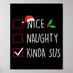Leuke Naughty Kinda Sus Christmas Family Matching Poster