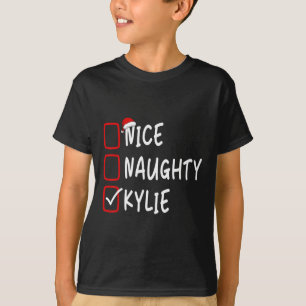 Leuke Naughty Kylie Gepersonaliseerde Naam Kerst C T-shirt