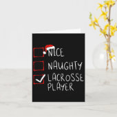 Leuke Naughty Lacrosse Spelerslijst Kerstman Kaart (Gele Bloem)